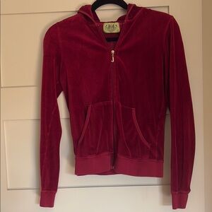 Juicy Couture Red Velour Hoodie- gently used
